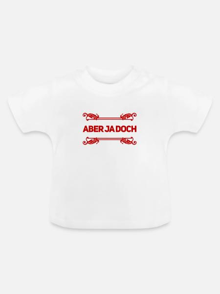 ja doch - Baby Bio-T-Shirt mit Rundhals - Weiß