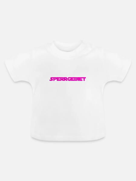 hier ist zu - Baby Bio-T-Shirt mit Rundhals - Weiß