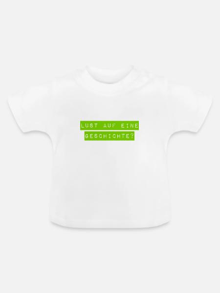 Soll ich eine Geschichte erzählen? - Baby Bio-T-Shirt mit Rundhals - Weiß