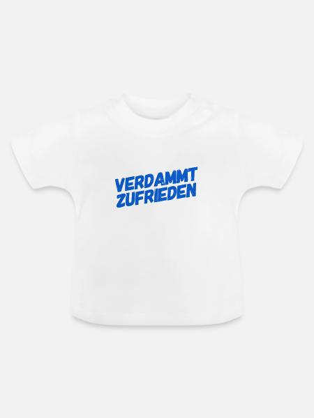 ich bin zufrieden - Baby Bio-T-Shirt mit Rundhals - Weiß