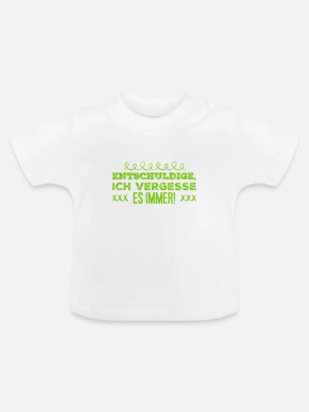 ich bin vergesslich - Baby Bio-T-Shirt mit Rundhals - Weiß
