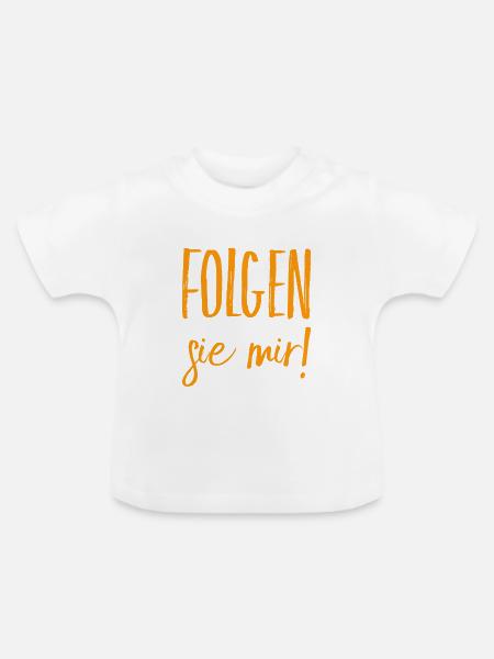 folgen sie mir - Baby Bio-T-Shirt mit Rundhals - Weiß