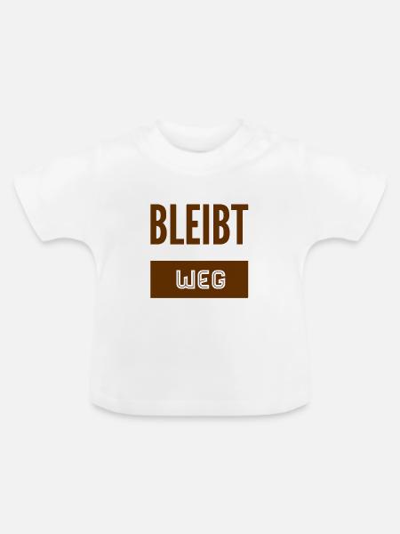 bitte halten sie Abstand - Baby Bio-T-Shirt mit Rundhals - Weiß