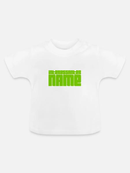 wunderbarer Name - Baby Bio-T-Shirt mit Rundhals - Weiß