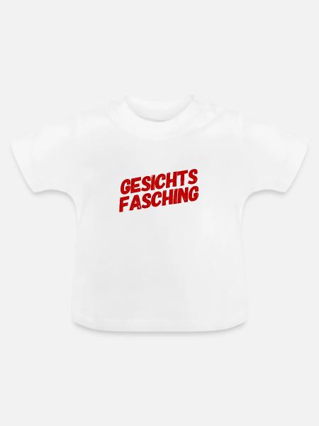 ich steh auf Gesichtsfasching - Baby Bio-T-Shirt mit Rundhals - Weiß