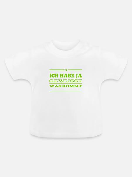 es war klar - Baby Bio-T-Shirt mit Rundhals - Weiß