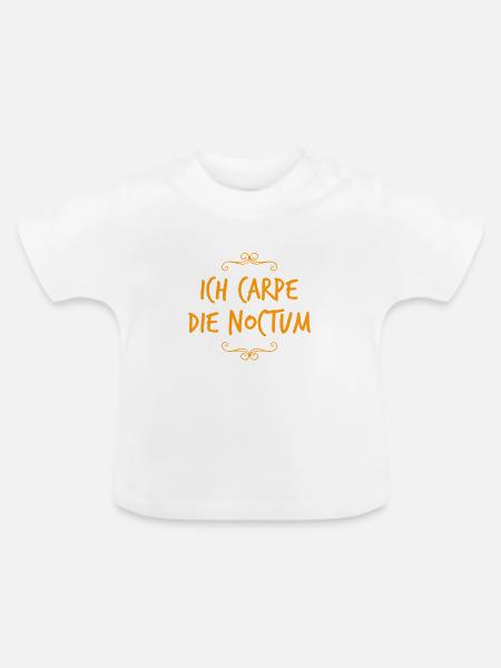 so sieht eine Nachteule aus - Baby Bio-T-Shirt mit Rundhals - Weiß