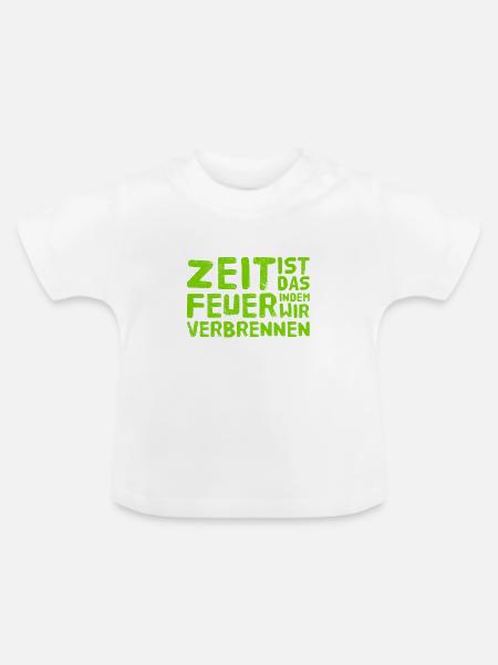 die Tragik der Zeit - Baby Bio-T-Shirt mit Rundhals - Weiß