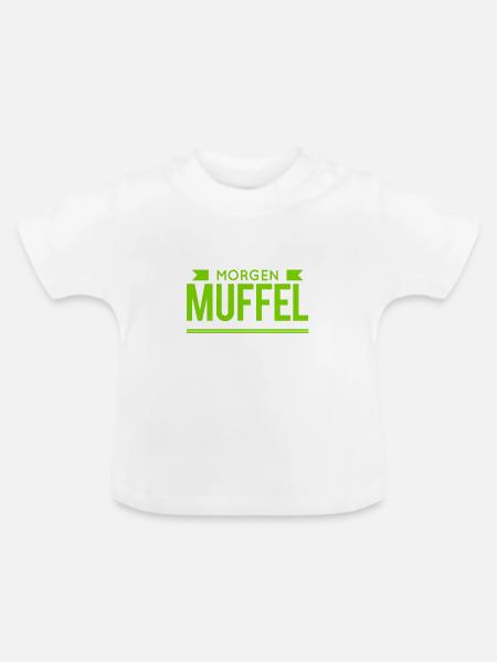 Morgenmuffel - Baby Bio-T-Shirt mit Rundhals - Weiß