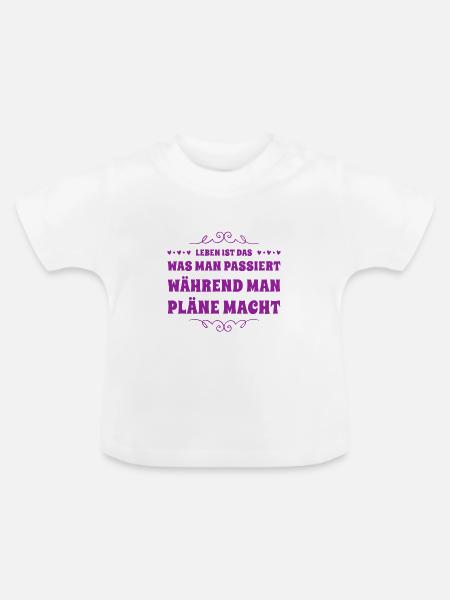 plane nicht, lebe - Baby Bio-T-Shirt mit Rundhals - Weiß