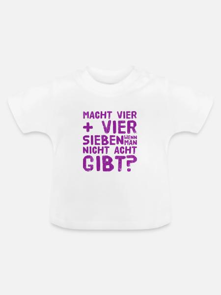 4 + 4 - Baby Bio-T-Shirt mit Rundhals - Weiß