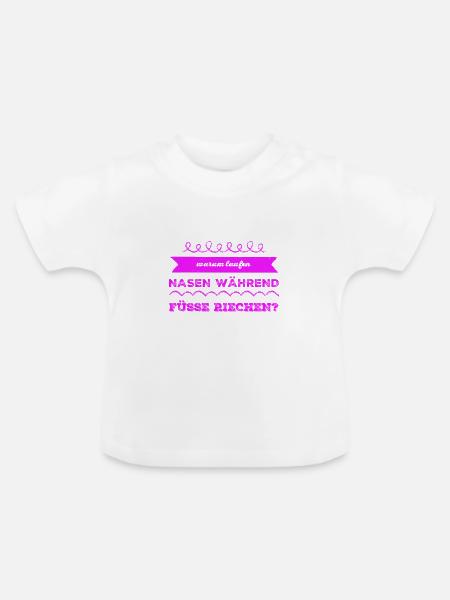 Nasen vs Füße - Baby Bio-T-Shirt mit Rundhals - Weiß