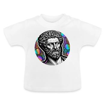 Marcus Aurelius the philosopher - Baby Bio-T-Shirt mit Rundhals - Weiß - Vorne