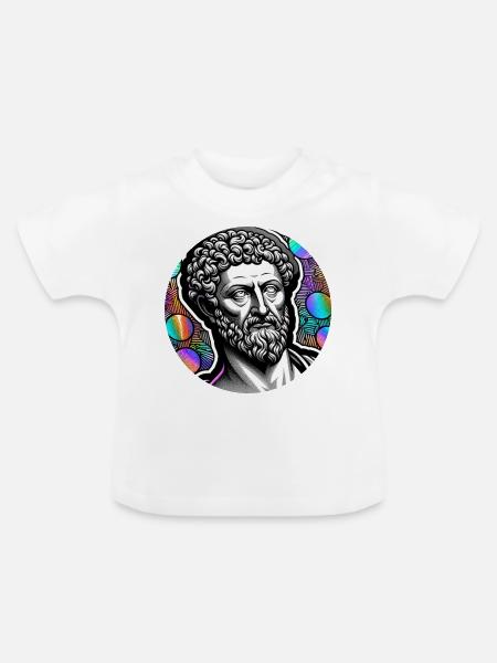 Marcus Aurelius the philosopher - Baby Bio-T-Shirt mit Rundhals - Weiß