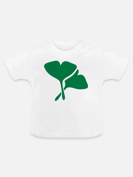 Ginko Heilpflanze - Baby Bio-T-Shirt mit Rundhals - Weiß