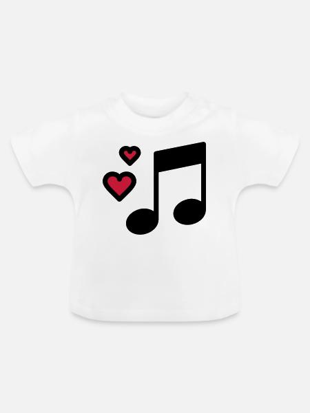 Romantische Musik Note - Baby Bio-T-Shirt mit Rundhals - Weiß