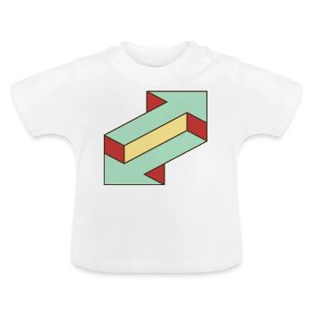 Illusion Pfeil - Baby Bio-T-Shirt mit Rundhals - Weiß - Vorne