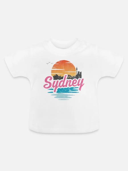 Sydney Stadt - Baby Bio-T-Shirt mit Rundhals - Weiß