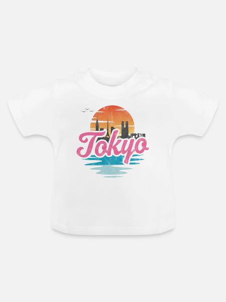 Tokio - Baby Bio-T-Shirt mit Rundhals - Weiß
