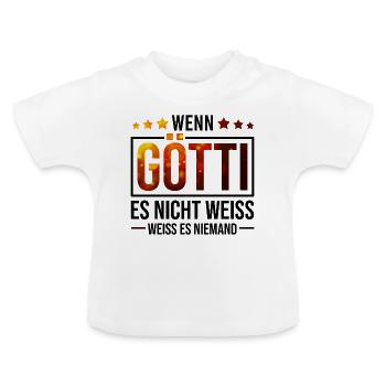 Wenn es Götti nicht weiss - Baby Bio-T-Shirt mit Rundhals - Weiß - Vorne