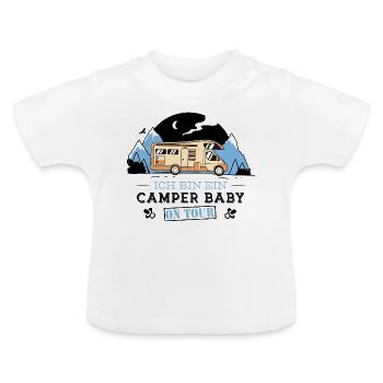 Camper Baby On Tour Wohnmobil Outdoor Geschenk - Baby Bio-T-Shirt mit Rundhals - Weiß - Vorne