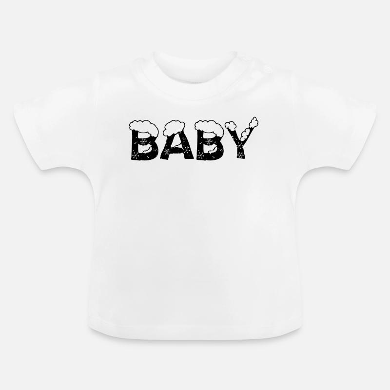 Text Eis Weihnachtskostüm Baby - Baby Bio-T-Shirt mit Rundhals - Weiß
