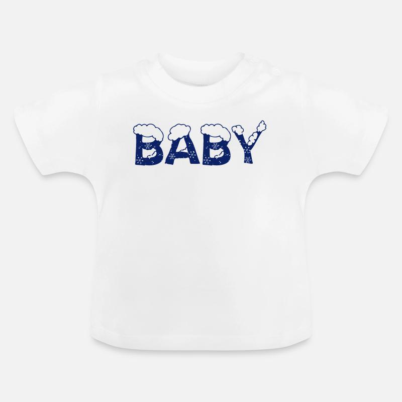 Text Eis Weihnachtskostüm Baby - Baby Bio-T-Shirt mit Rundhals - Weiß