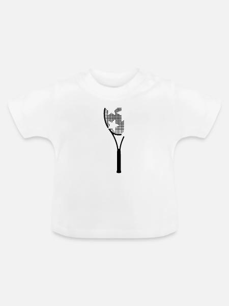 Tennisschläger - Baby Bio-T-Shirt mit Rundhals - Weiß