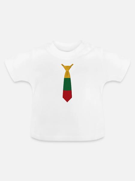 Lithuania Tie – Flaggendesign - Baby Bio-T-Shirt mit Rundhals - Weiß
