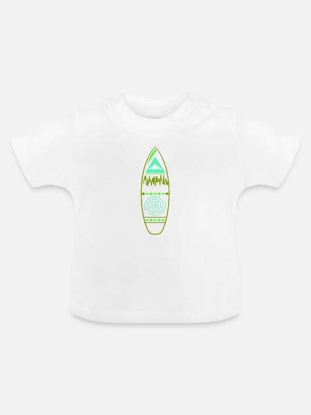 surfboard_design - Baby Bio-T-Shirt mit Rundhals - Weiß