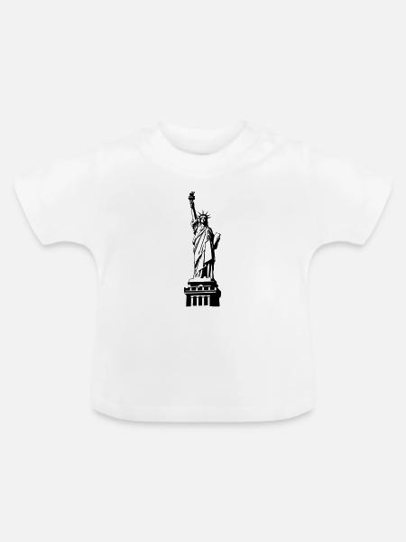 Freiheitsstatue Silhouette - Baby Bio-T-Shirt mit Rundhals - Weiß
