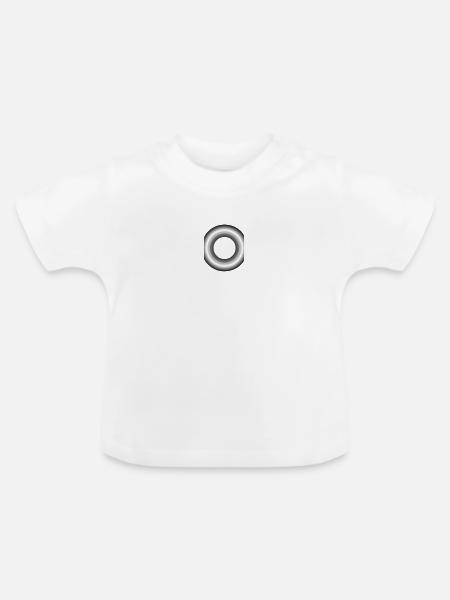 Cyberpunk-Metallring - Baby Bio-T-Shirt mit Rundhals - Weiß