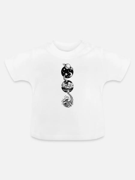 kosmische Landschaft - Baby Bio-T-Shirt mit Rundhals - Weiß