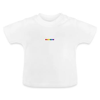 Little rainbow hearts LGBT lesbian gay bisexual - Baby Organic T-Shirt with Round Neck - white - Front