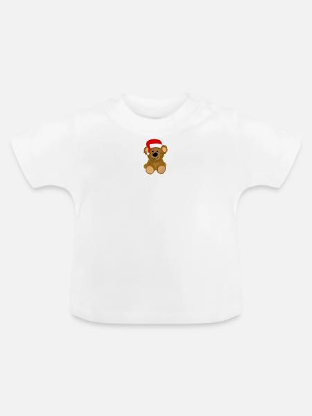Weihnachten Teddybär - Baby Bio-T-Shirt mit Rundhals - Weiß