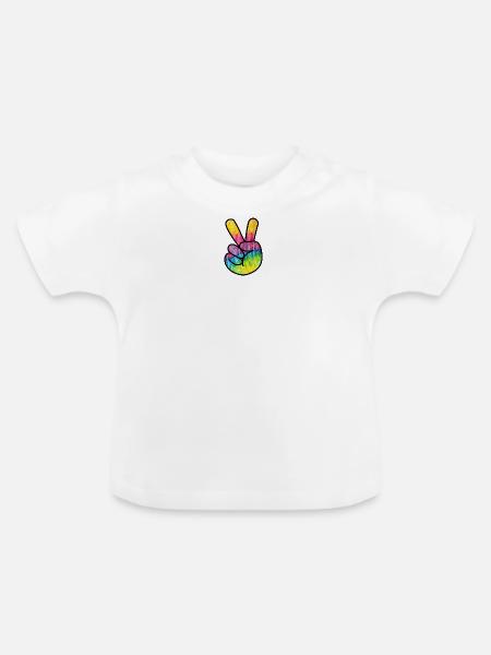 Frieden - Baby Bio-T-Shirt mit Rundhals - Weiß
