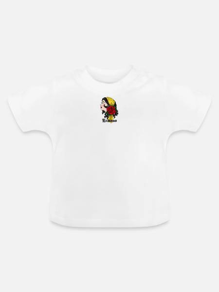 LennyLindellGipsyRomano copyrightRomanoblack - Baby Bio-T-Shirt mit Rundhals - Weiß