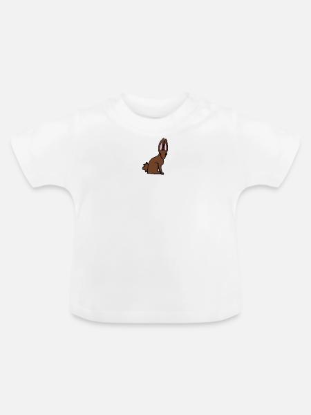 Brauner Hase - Baby Bio-T-Shirt mit Rundhals - Weiß