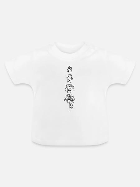 Schwarze Blume schlüpft - Baby Bio-T-Shirt mit Rundhals - Weiß