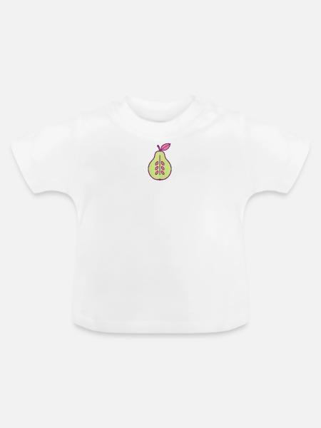 geteilte Birne - Baby Bio-T-Shirt mit Rundhals - Weiß