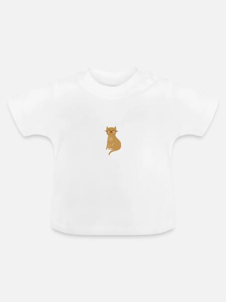 Katze - Baby Bio-T-Shirt mit Rundhals - Weiß