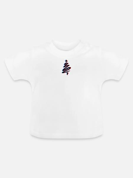 Schatten spendende Tanne - Baby Bio-T-Shirt mit Rundhals - Weiß