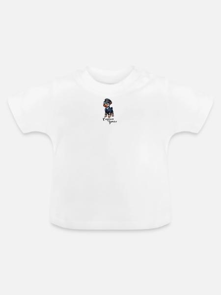 Yorkshire Terrier Pilot - Baby Bio-T-Shirt mit Rundhals - Weiß