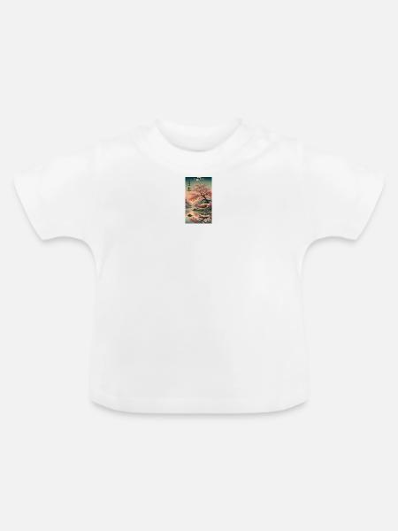 Japan Kirchenblüten Design - Baby Bio-T-Shirt mit Rundhals - Weiß