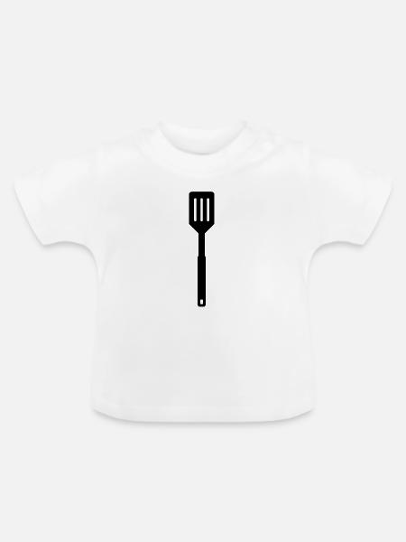 Küchenpfannenwender - Baby Bio-T-Shirt mit Rundhals - Weiß