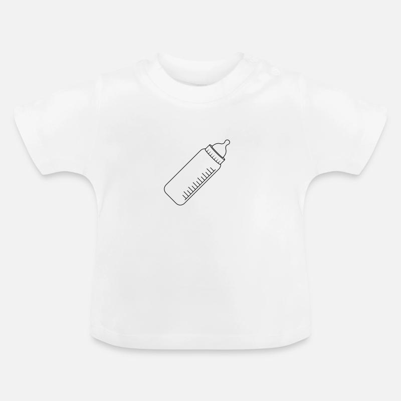 biberon - T-shirt bio col rond Bébé - blanc