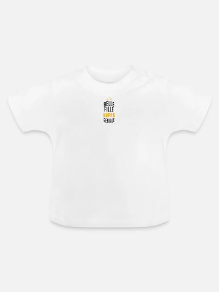 Stieftochter / Schwiegersohn / Sohn / Tochter - Baby Bio-T-Shirt mit Rundhals - Weiß
