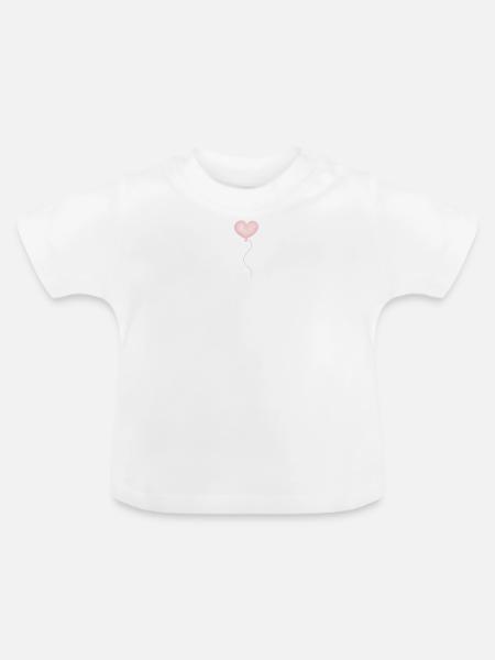Luftballon herz - Baby Bio-T-Shirt mit Rundhals - Weiß