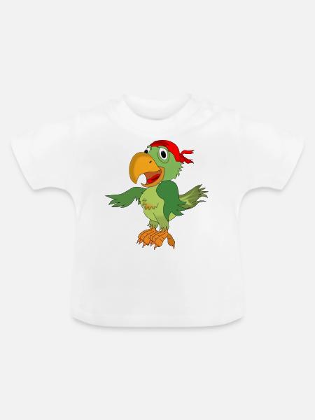 Papagei - Baby Bio-T-Shirt mit Rundhals - Weiß