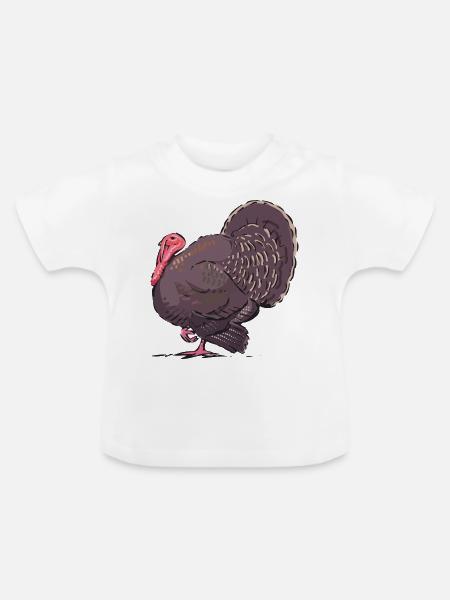 Truthahn - Baby Bio-T-Shirt mit Rundhals - Weiß